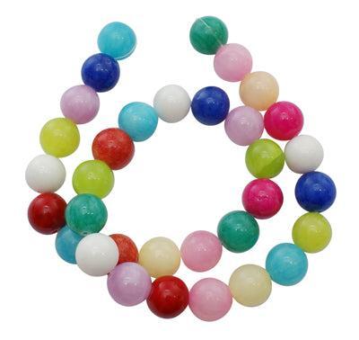 Kralen mulitcolor jade 8mm- per streng-bedels-Kraaltjes van Renate