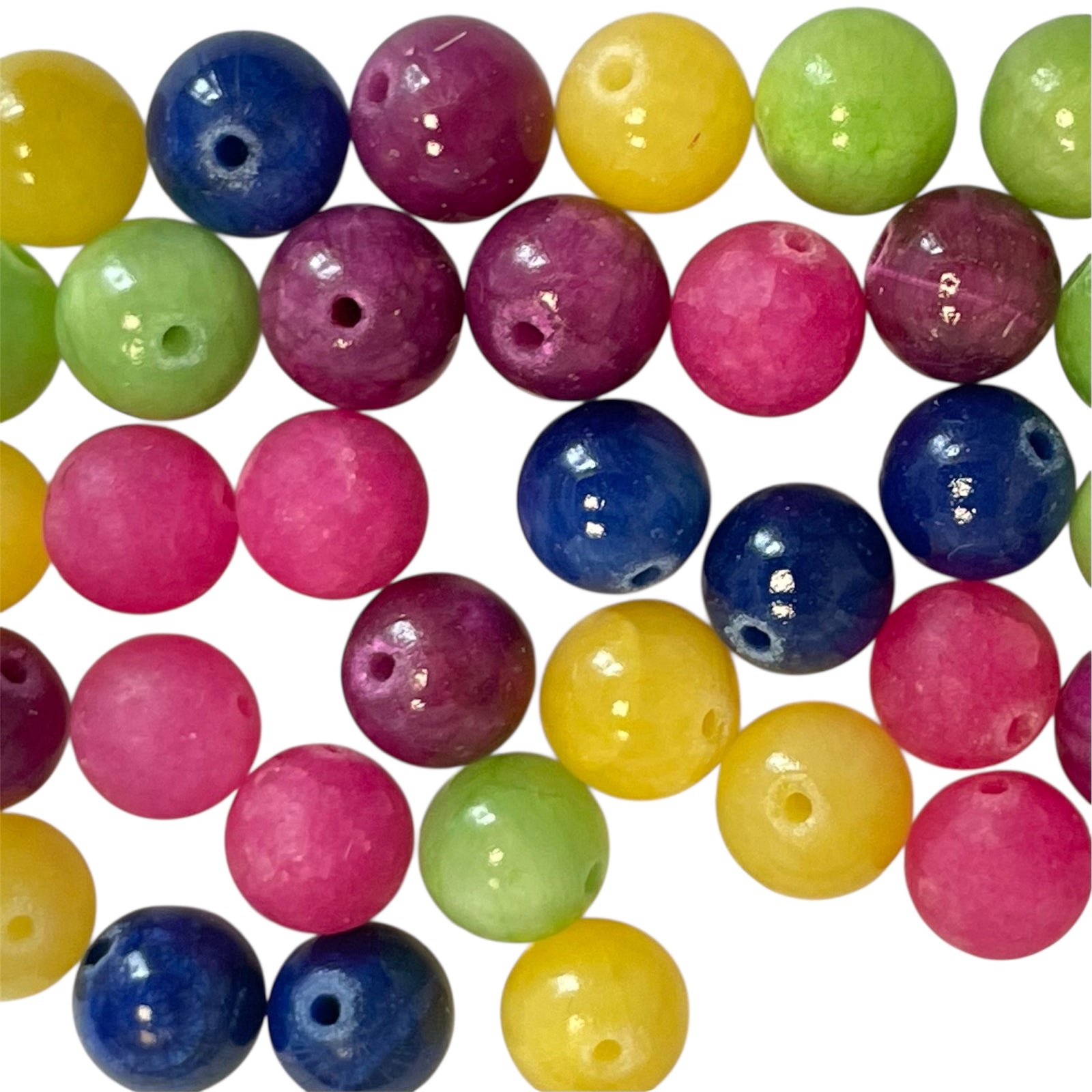 Kralen multicolor jade 10mm - 38-40 kralen-Kralen-Kraaltjes van Renate