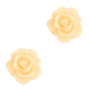 Kralen roosje Pastel yellow 10mm-Kraaltjes van Renate