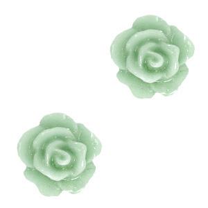 Kralen roosje Sea green 10mm-Kraaltjes van Renate