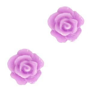 Kralen roosje Sheer lilac 10mm-Kraaltjes van Renate