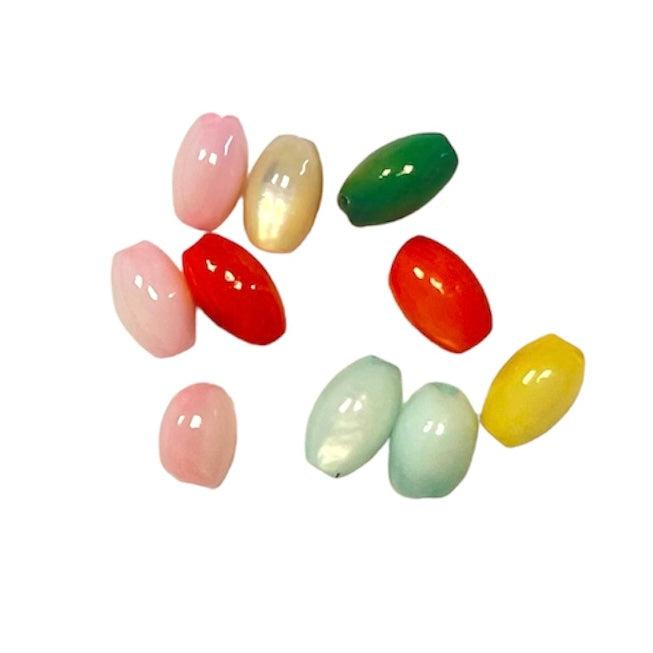 Kralen schelp mix gekleurd 5x3mm- per 10 stuks-bedels-Kraaltjes van Renate