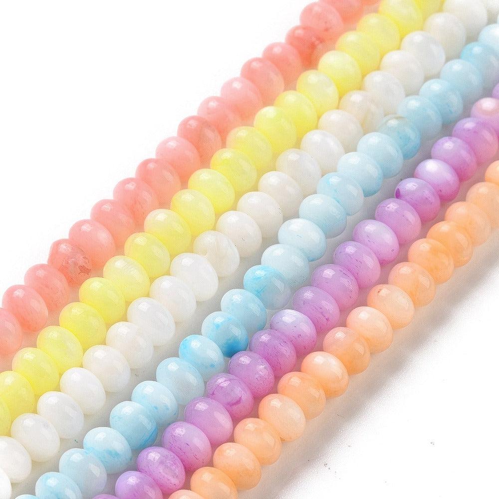 Kralen schelp mix gekleurd 5x3mm- per 10 stuks-bedels-Kraaltjes van Renate