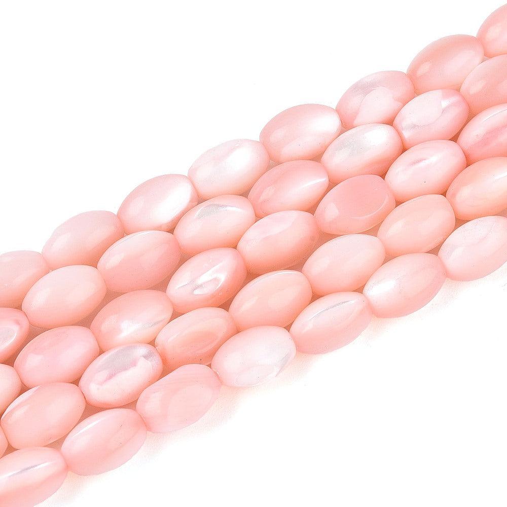 Kralen schelp pearl pink ovaal 8mm - per 10 stuks-bedels-Kraaltjes van Renate