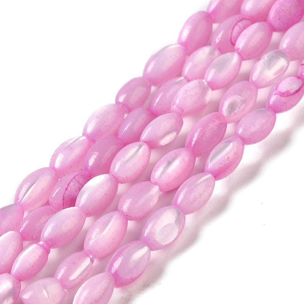 Kralen schelp roze 5x3mm- per 10 stuks-bedels-Kraaltjes van Renate