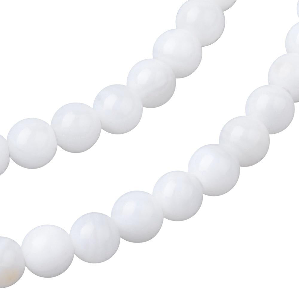 Kralen schelp zoetwater rond 4mm wit- 10cm-Kralen-Kraaltjes van Renate