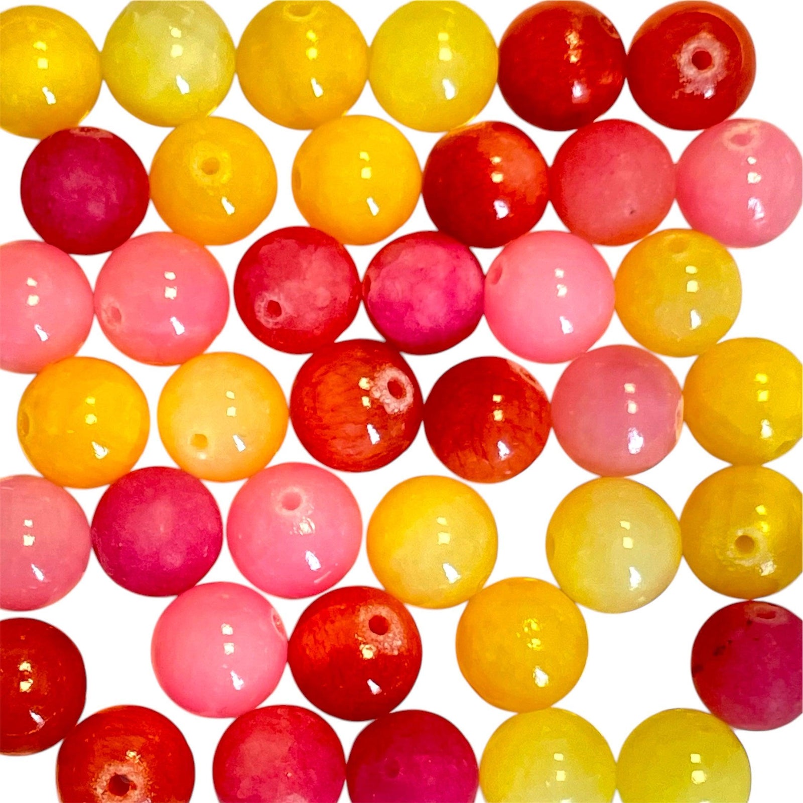 Kralen sunset jade 10mm - 38-40 kralen-Kralen-Kraaltjes van Renate