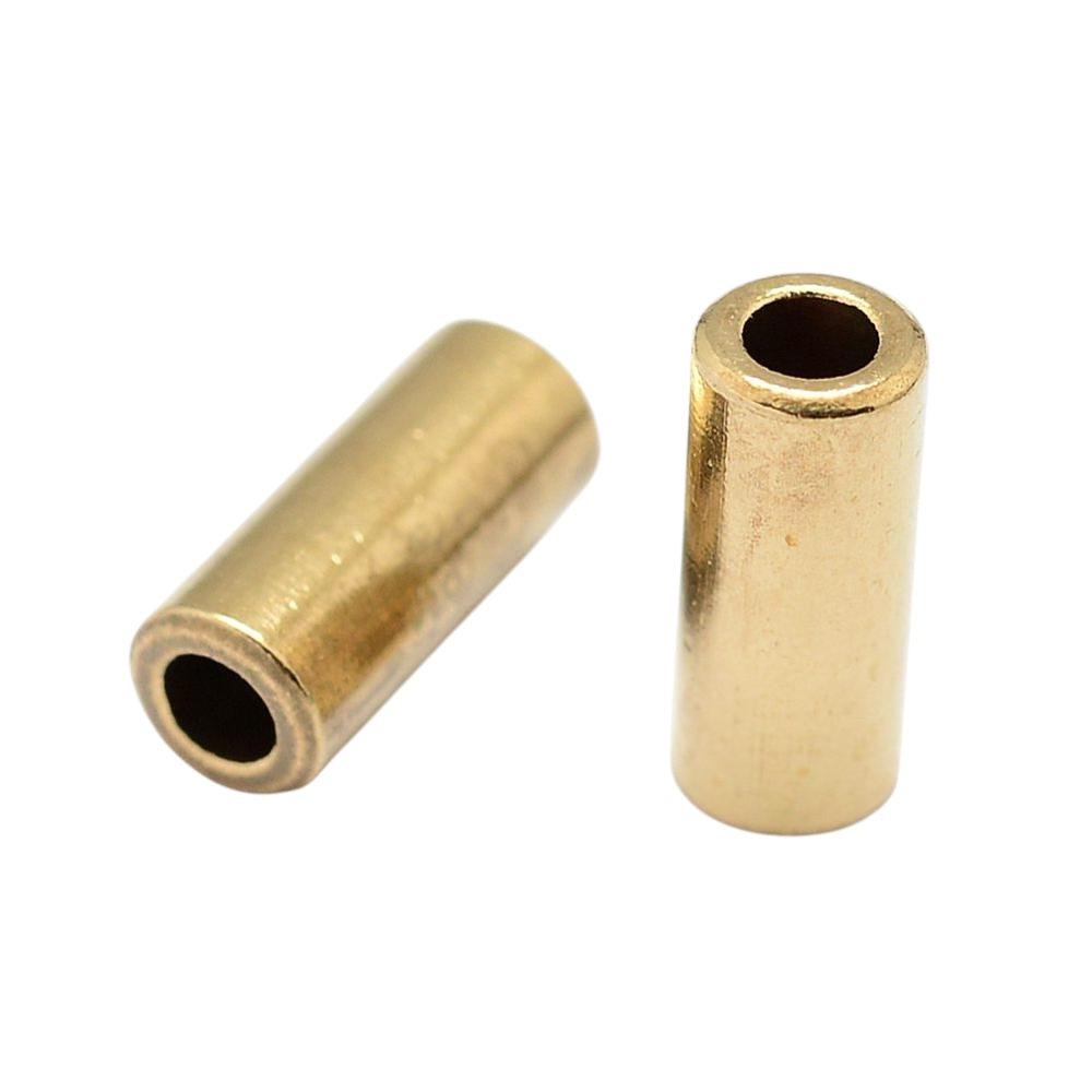 Kralen tube brass goud 12x5mm - per stuk-Onderdelen-Kraaltjes van Renate