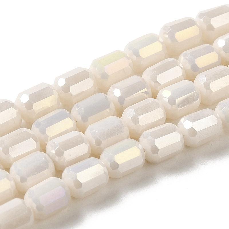 Kralen tube facet AB old lace 4x6mm- per 10 stuks-Kralen-Kraaltjes van Renate