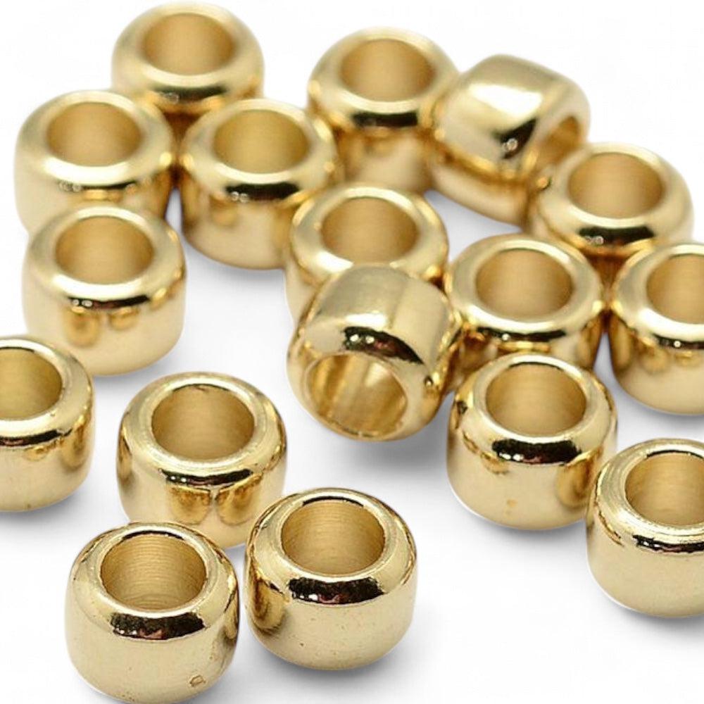 Kralen tube messing goud 6x4mm - per 10 stuks-Onderdelen-Kraaltjes van Renate