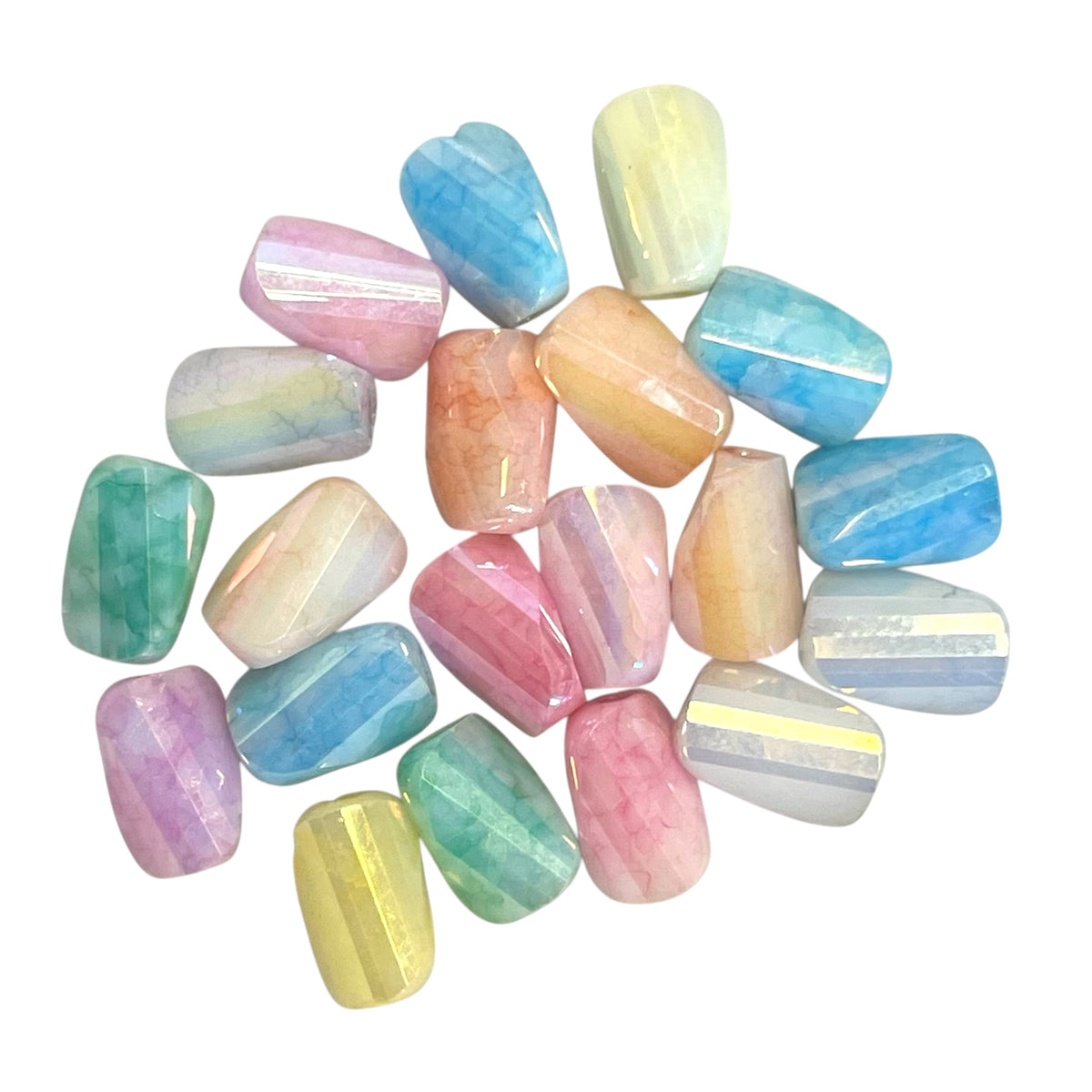 Kralen twisted opaque pastel 6,5mm- per 20 stuks-Kralen-Kraaltjes van Renate