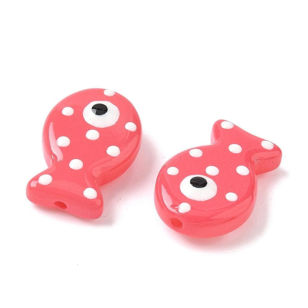 Kralen vis glas / emaille Light Coral 20mm - per stuk-Kralen-Kraaltjes van Renate