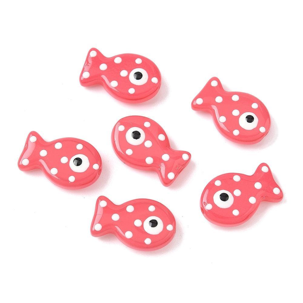 Kralen vis glas / emaille Light Coral 20mm - per stuk-Kralen-Kraaltjes van Renate