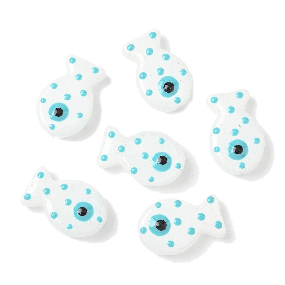 Kralen vis glas / emaille Medium Turquoise 20mm - per stuk-Kralen-Kraaltjes van Renate