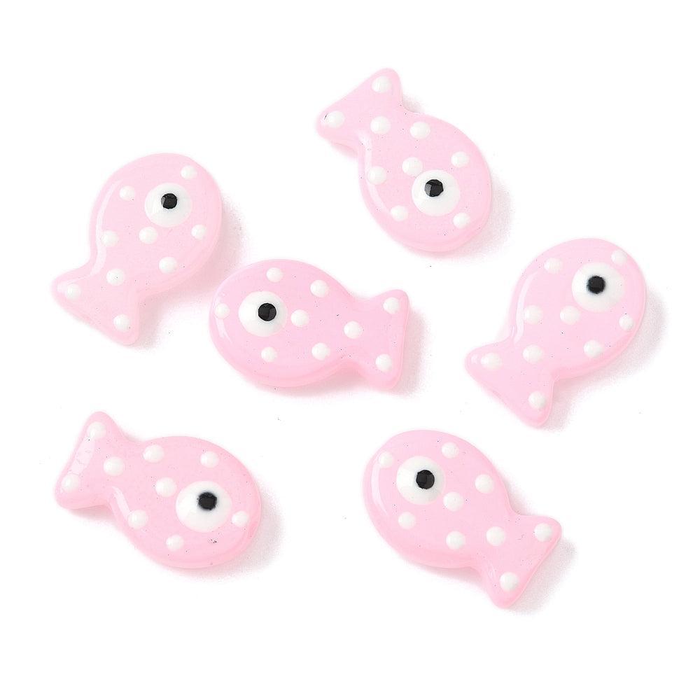 Kralen vis glas / emaille Misty Rose 20mm - per stuk-Kralen-Kraaltjes van Renate