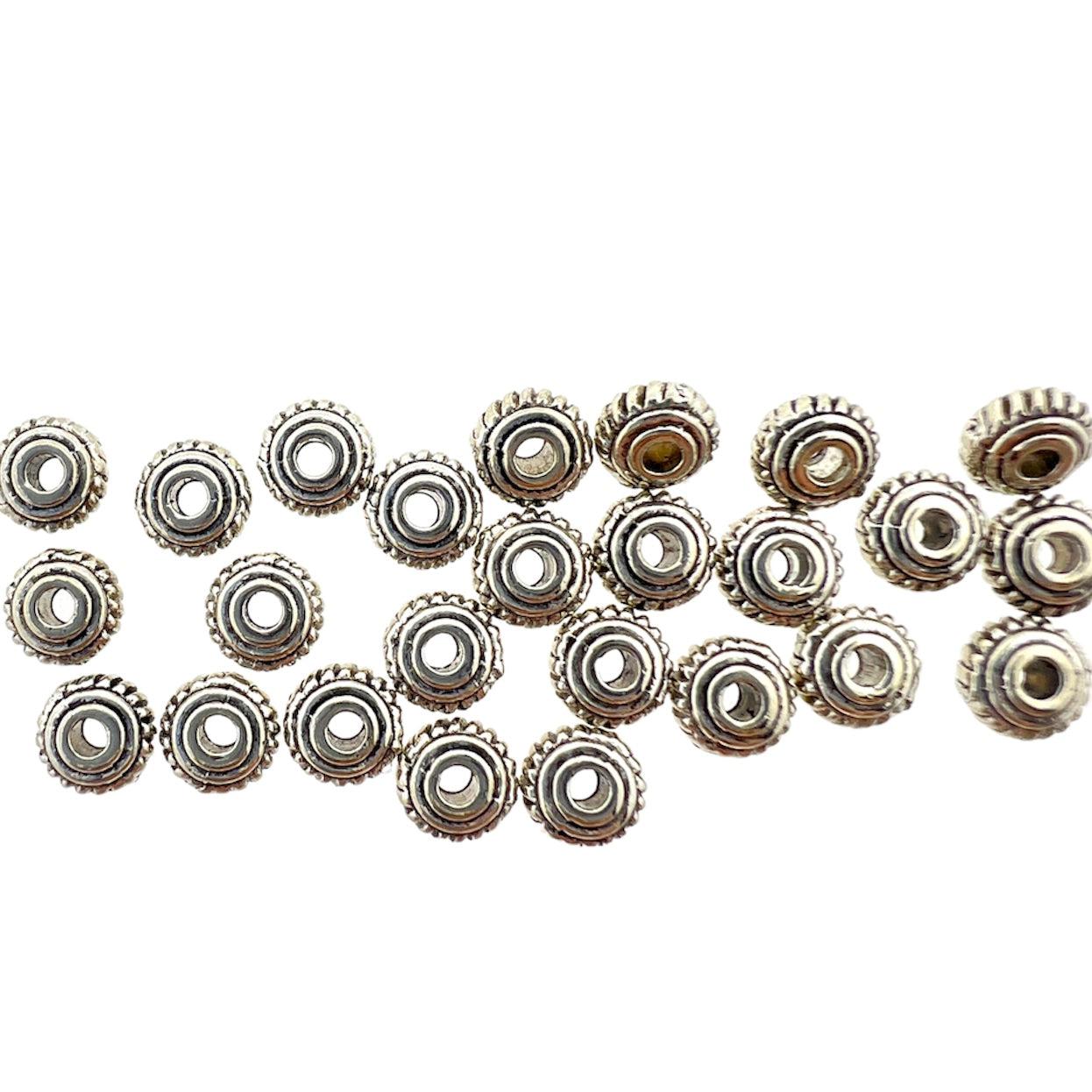 Kralen zilver patroon 4mm - 25 stuks-bedels-Kraaltjes van Renate