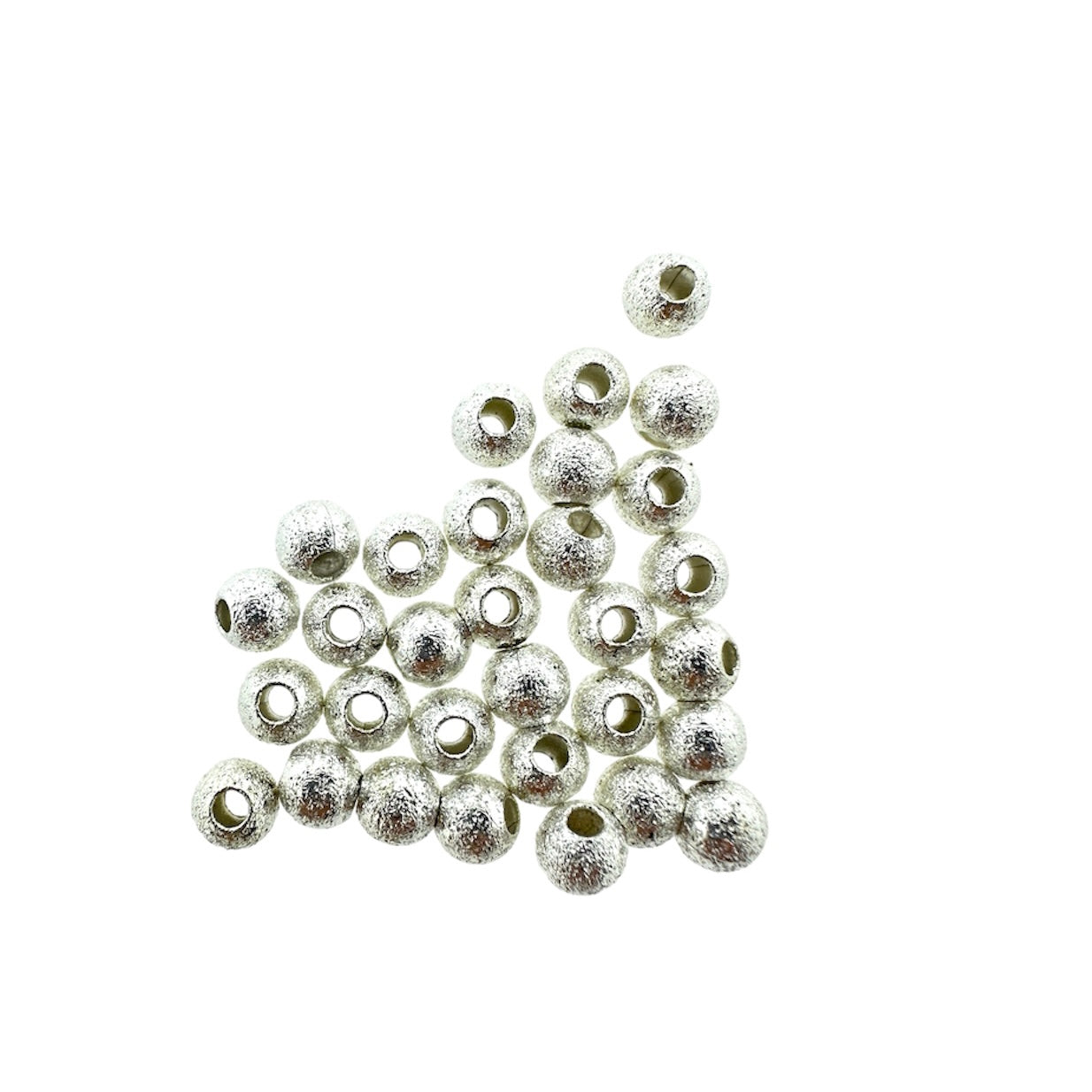 Kralen zilver plated textuur 4mm- per 30 stuks-Kralen-Kraaltjes van Renate