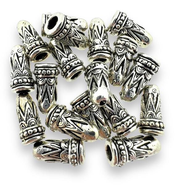 Kralenkap Cone Zilver 7,5x14,5mmmm-Kralen-Kraaltjes van Renate