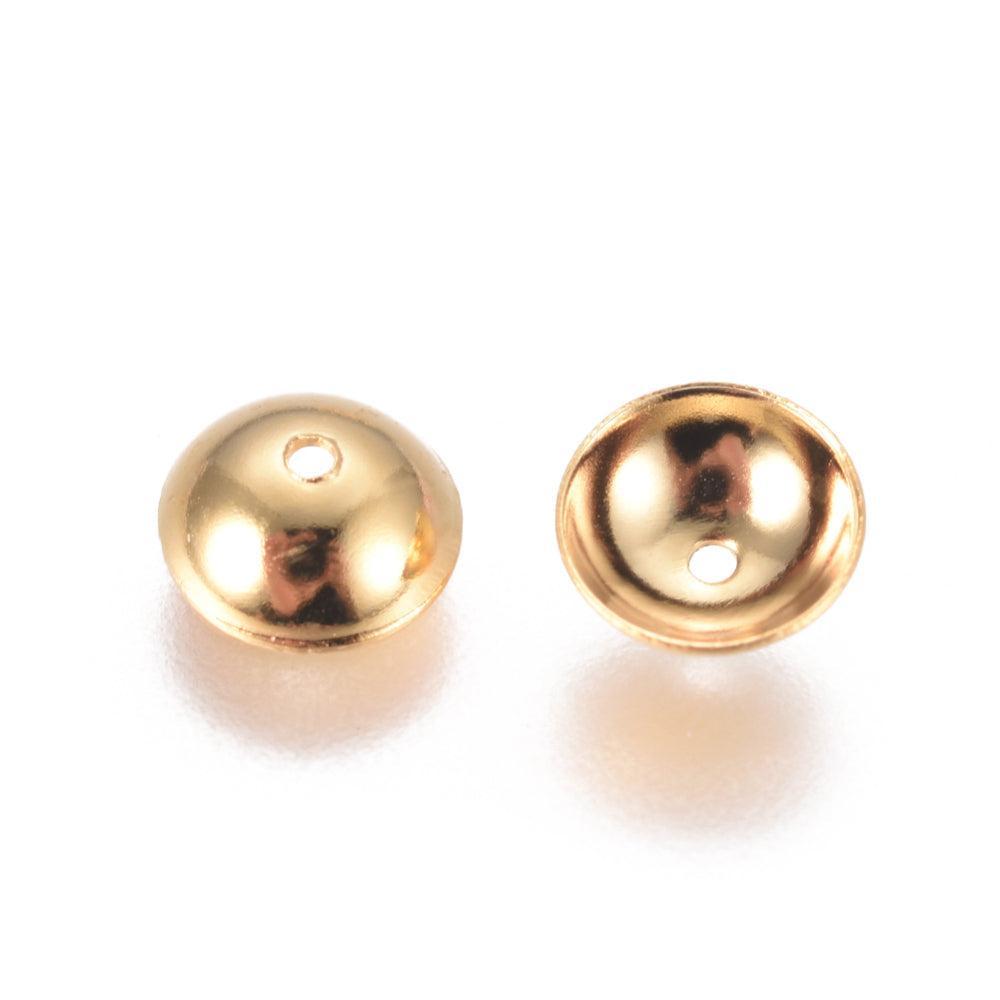 Kralenkapje 18K Goud 6mm - 15 stuks-Kralen-Kraaltjes van Renate
