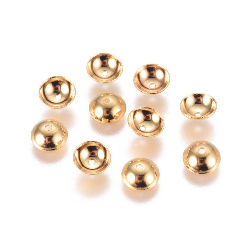 Kralenkapje 18K Goud 6mm - 15 stuks-Kralen-Kraaltjes van Renate