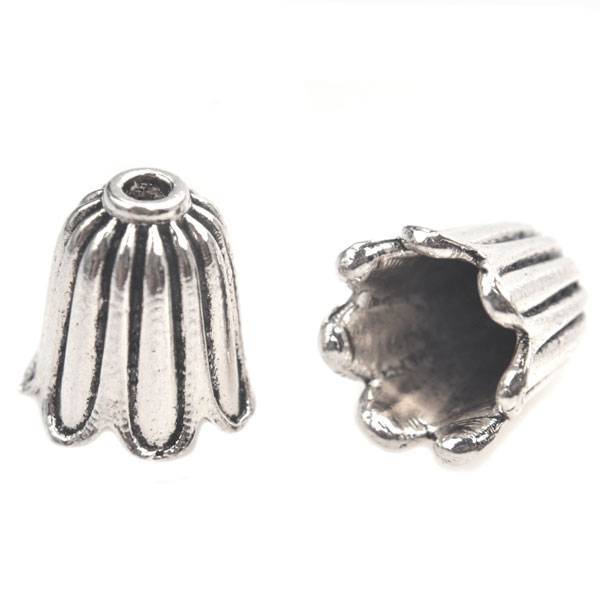 Kralenkapje Zilver 10x10mm - 4 stuks-Kraaltjes van Renate