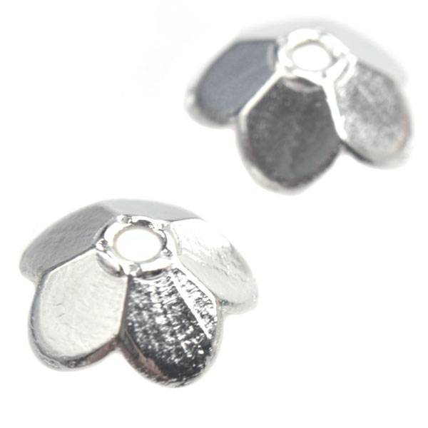 Kralenkapje Zilver 10x3mm - 9 stuks-Kraaltjes van Renate