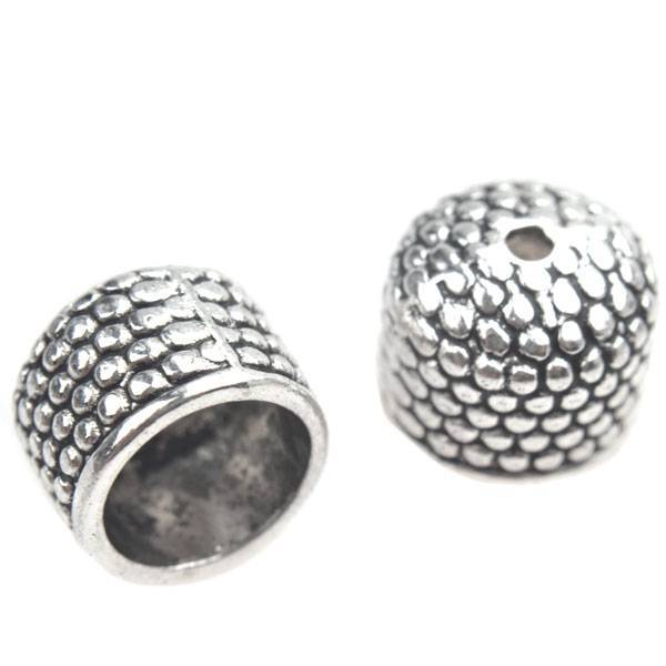Kralenkapje Zilver 10x9mm - 4 stuks-Kraaltjes van Renate