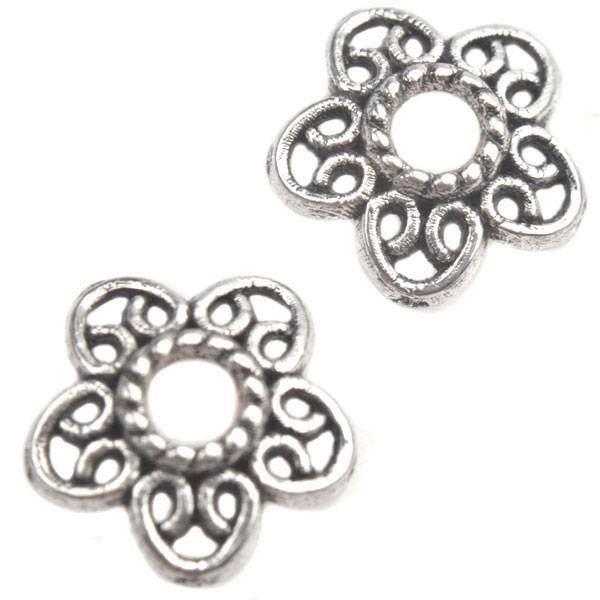 Kralenkapje Zilver 12x3mm - 12 stuks-Kraaltjes van Renate
