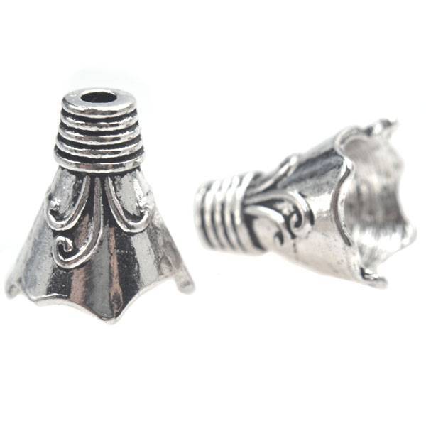 Kralenkapje Zilver 13x10,5mm-Kraaltjes van Renate