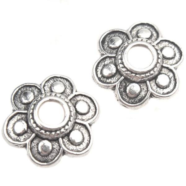 Kralenkapje Zilver 15x3mm - 6 stuks-Kraaltjes van Renate