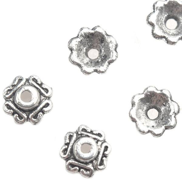 Kralenkapje Zilver 7x2.5mm - 10 stuks-Kraaltjes van Renate