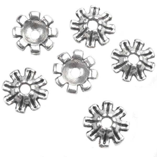 Kralenkapje Zilver 8x3mm - 9 stuks-Kraaltjes van Renate