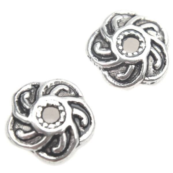 Kralenkapje Zilver 9x2,5mm - 10 stuks-Kraaltjes van Renate
