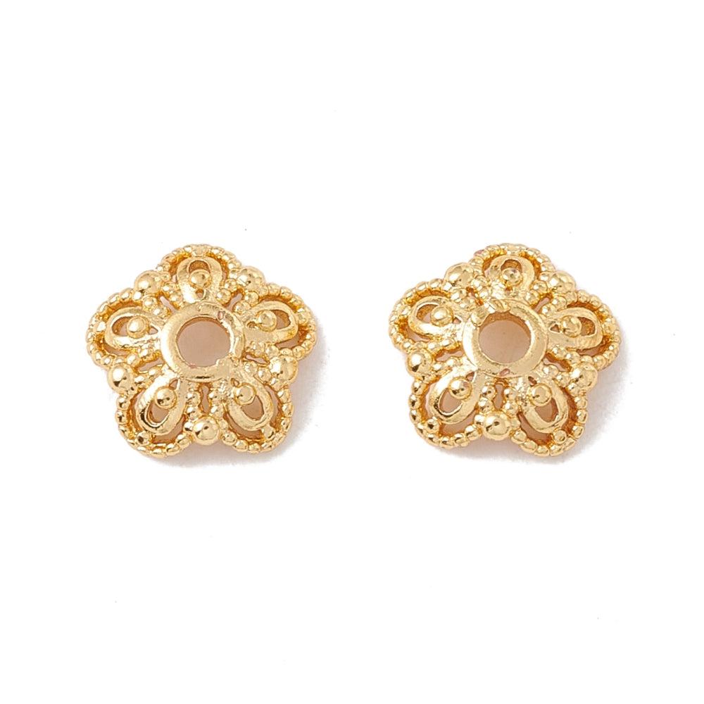Kralenkapje bloem 18K Goud 7.5x2mm - per stuk-Kralen-Kraaltjes van Renate