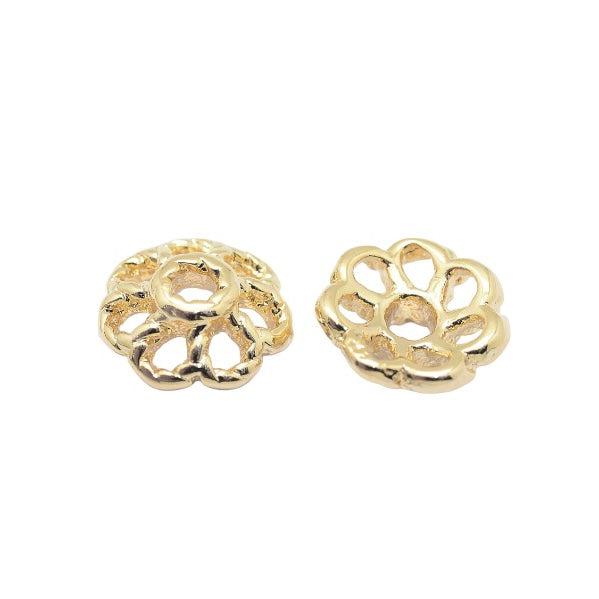 Kralenkapje bloem 18K Goud 8x3mm - per stuk-Kralen-Kraaltjes van Renate