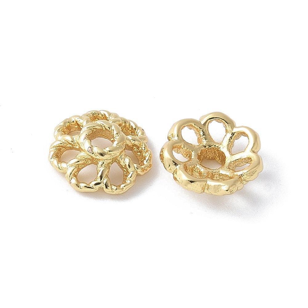 Kralenkapje bloem 18K Goud 8x3mm - per stuk-Kralen-Kraaltjes van Renate