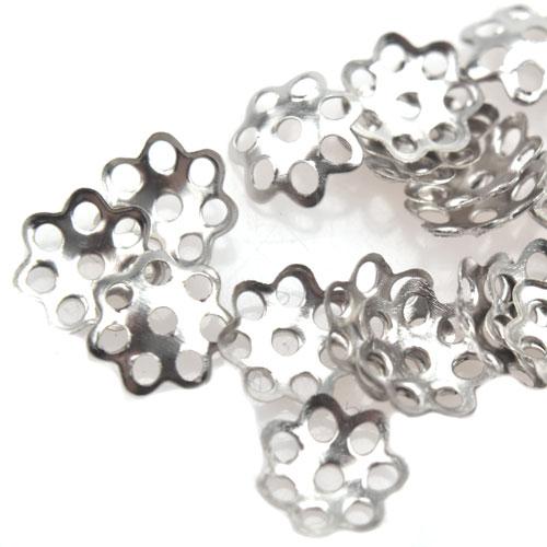 Kralenkapje filigraan Zilver 6mm - 200 stuks-Kraaltjes van Renate
