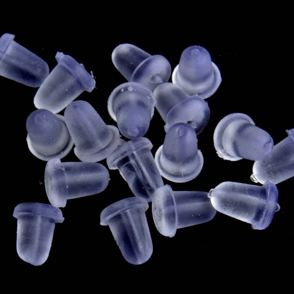 Kunststof oorbel achterkantjes Ø0,5mm 4x6mm - 20 stuks-Kraaltjes van Renate