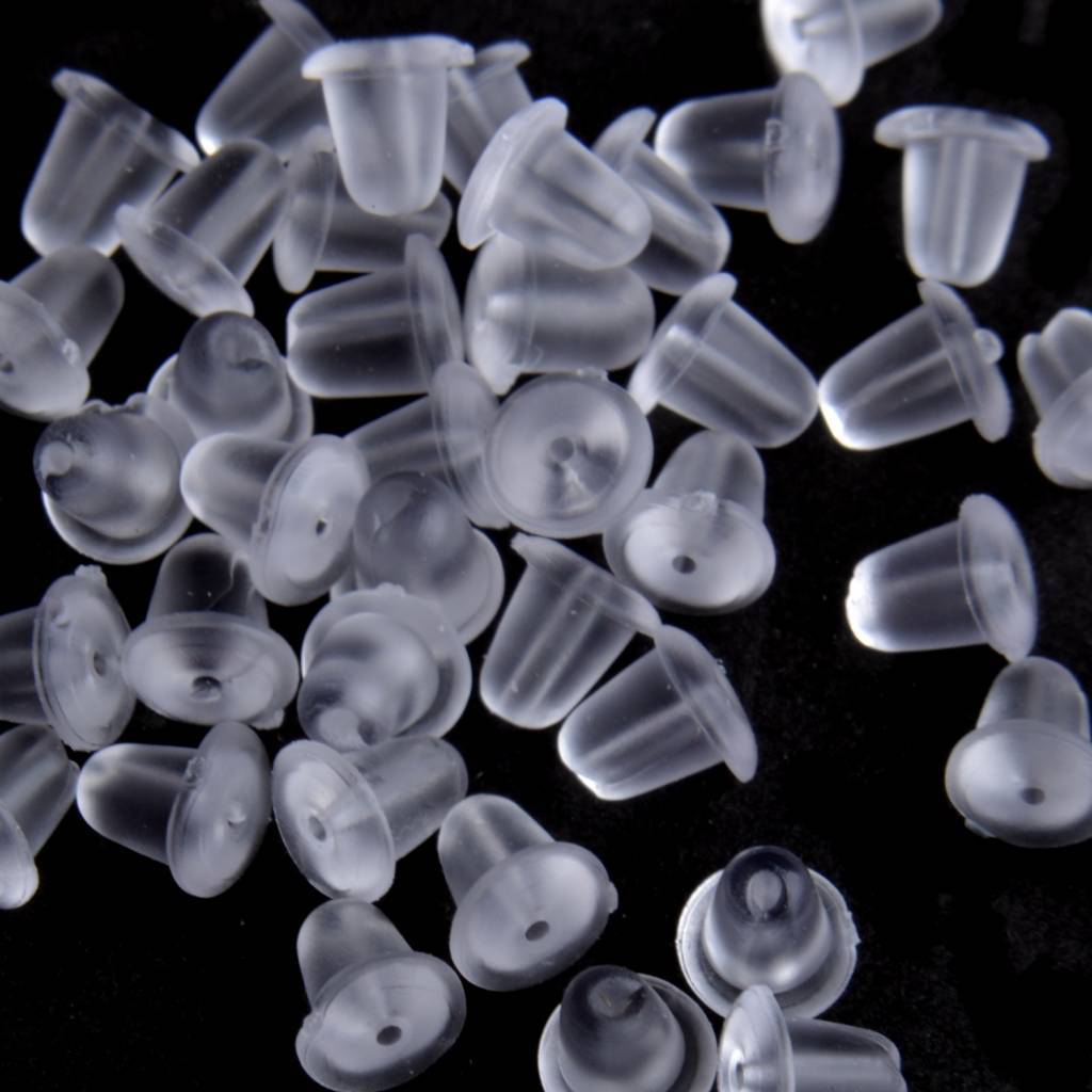 Kunststof oorbel achterkantjes Ø1mm 4x4mm - 20 stuks-Kraaltjes van Renate