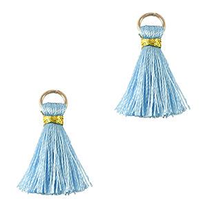 Kwast Gold-Icy blue 2cm-bedels-Kraaltjes van Renate