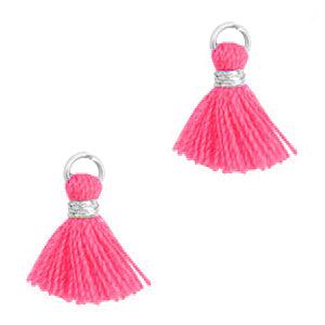 Kwast Gold-fuchsia neon pink 1.2cm-bedels-Kraaltjes van Renate