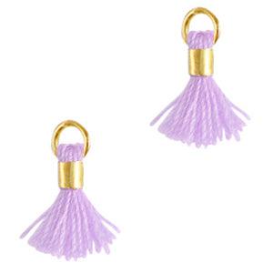 Kwast Gold-heather purple 0.7cm-bedels-Kraaltjes van Renate