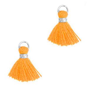 Kwast Silver-calypso orange 1.2cm-bedels-Kraaltjes van Renate