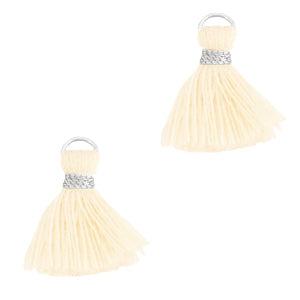 Kwast Silver-off white 15mm-bedels-Kraaltjes van Renate