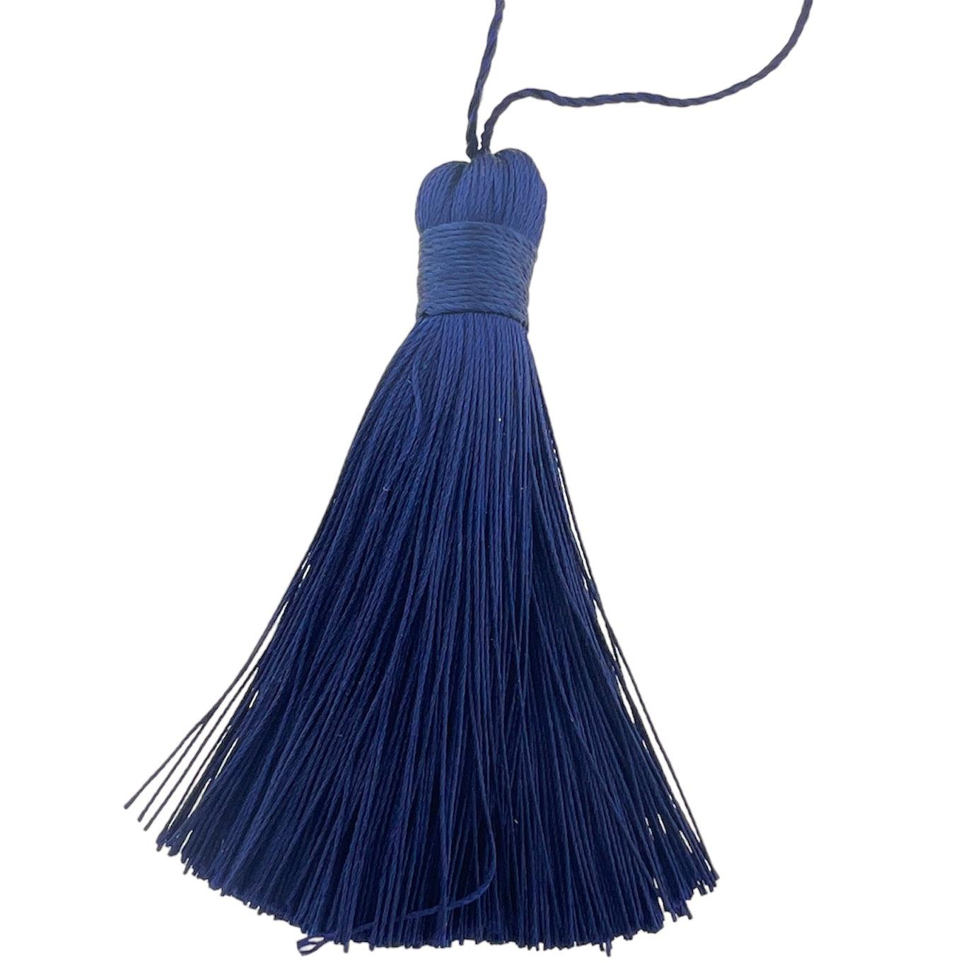 Kwast donker blauw 80x12mm-bedels-Kraaltjes van Renate