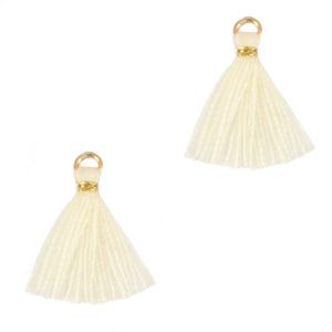 Kwast smal Gold-almond oil white 15mm-bedels-Kraaltjes van Renate