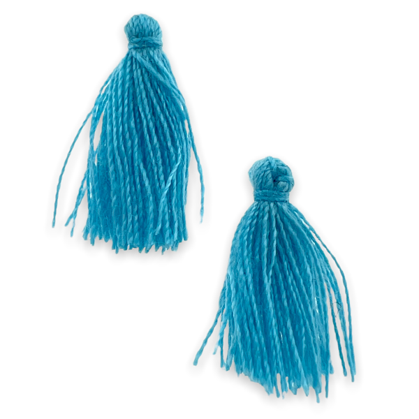 Kwastje ±20mm Blauw - per 4 stuks-bedels-Kraaltjes van Renate