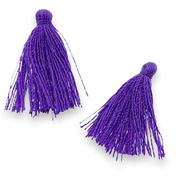 Kwastje ±20mm Donker paars - per 4 stuks-bedels-Kraaltjes van Renate