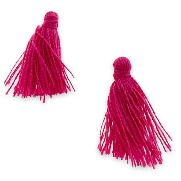 Kwastje ±20mm Donker roze - per 4 stuks-bedels-Kraaltjes van Renate