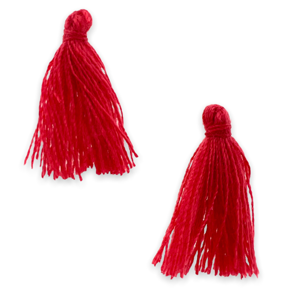 Kwastje ±20mm Rood roze - per 4 stuks-bedels-Kraaltjes van Renate